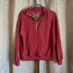 Dark Red Quarter Zip. SO Lounge Life Sweatshirt.